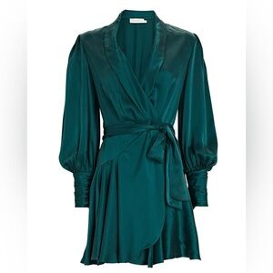 Zimmermann wrap dress jade green